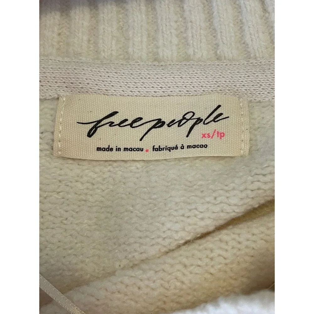 Free‎ People Trading Up Polo Sweater Cream Ivory XS